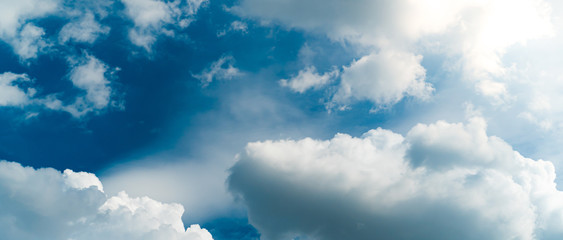 bright sky and clouds. cloudy and overcast. panorama view. cloudscape