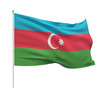 Waving flags of the world - flag of Azerbaijan. Isolated on WHITE background 3D illustration.