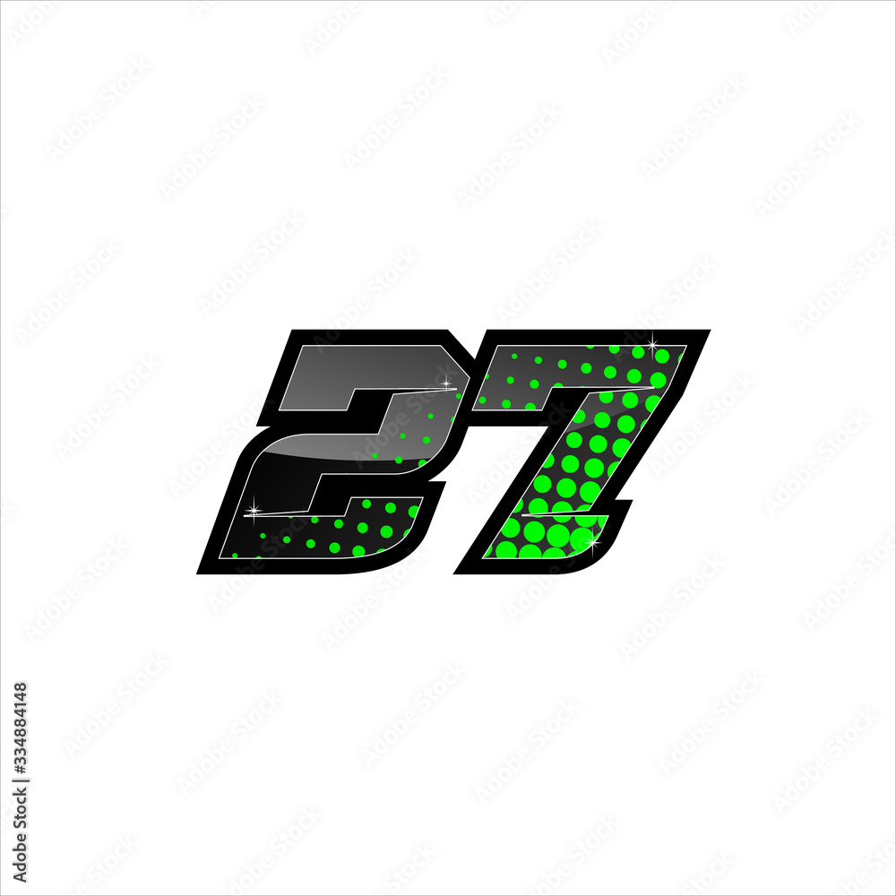 Vector Racing number 27, start racing number, sport race number with ...