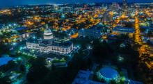 ARKANSAS STATE CAPITOL BUILDING NIGHT CITY LIGHTS
