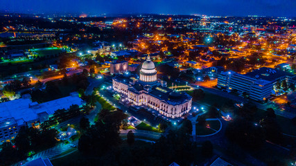 Sticker - ARKANSAS STATE CAPITOL BUILDING NIGHT CITY LIGHTS