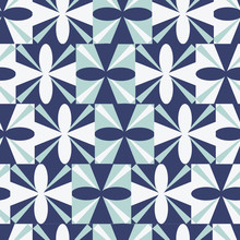 Blue,white,light Green Geometric Seamless Pattern Background Design.