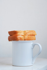 Canvas Print - bread and cup of coffee