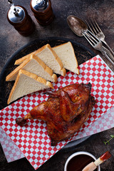 Sticker - Smoked chicken half with toast and barbeque sauce