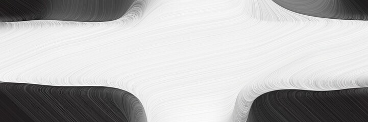 Poster - abstract landscape banner with waves. modern curvy waves background illustration with very dark blue, white smoke and gray gray color