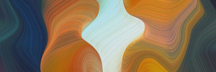 Leinwandbilder - abstract creative banner with bronze, dark slate gray and light gray color. modern soft curvy waves background design