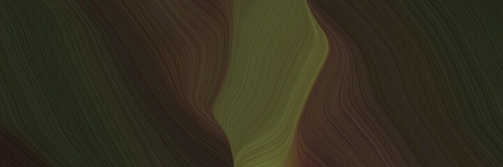 Leinwandbilder - abstract landscape banner with waves. modern waves background illustration with very dark green, dark olive green and old mauve color