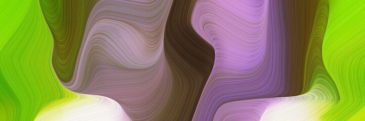 Poster - abstract landscape banner with waves. modern soft swirl waves background illustration with pastel brown, old lavender and pastel violet color