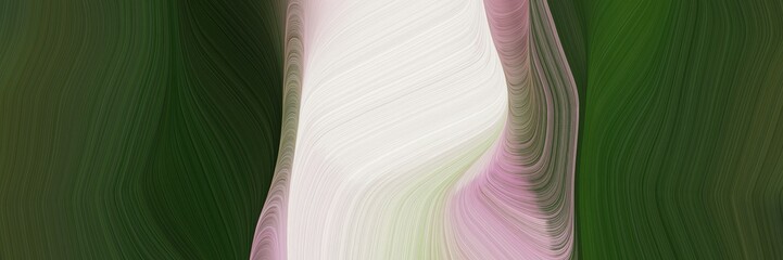 Aufkleber - abstract dynamic futuristic banner. contemporary waves design with light gray, very dark green and pastel brown color