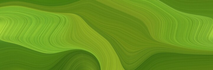 Poster - abstract beautiful futuristic banner with dark green, yellow green and dark olive green color. curvy background design