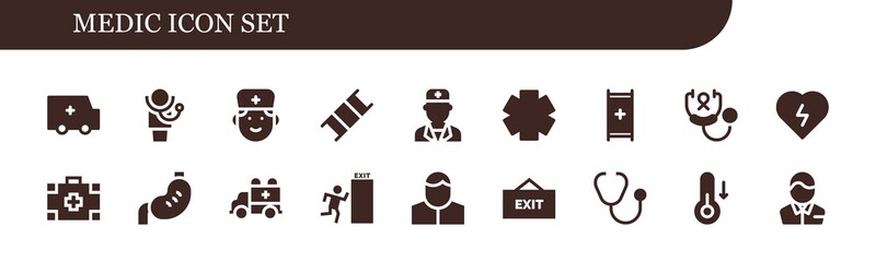 Wall Mural - medic icon set