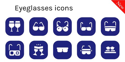 eyeglasses icon set