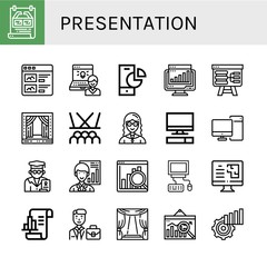 Wall Mural - presentation icon set