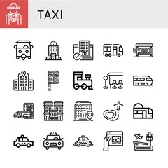 Wall Mural - Set of taxi icons