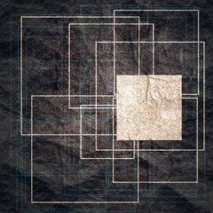 Sticker - Geometry abstract routes background. Square various shapes. Chaotic lines