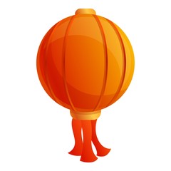 Poster - red painting asian lantern icon. cartoon of red painting asian lantern vector icon for web design is