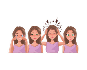 Wall Mural - group of women with stress symptoms