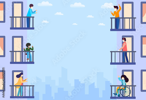 Fotografía Concept of social isolation during coronavirus pandemic