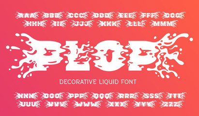 Wall Mural - Vector decorative font set named 