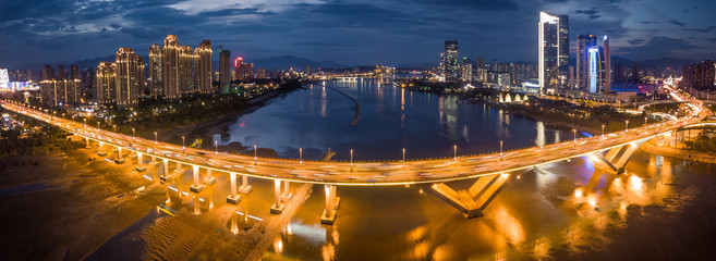 Wall Mural - Aerial panorama view of cityscape of Fuzhou in China