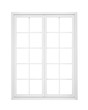 Real vintage house window frame isolated on white background