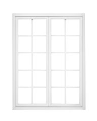 Real vintage house window frame isolated on white background