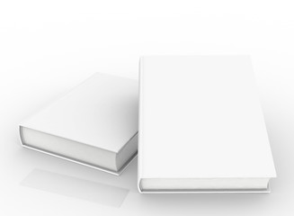 Poster - template empty book mockup set white background , 3d rendering	