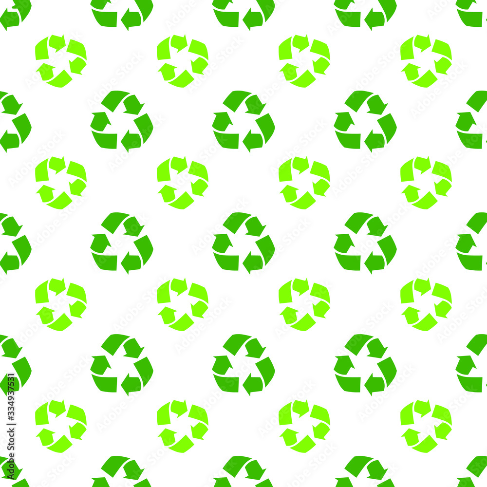 Green recycle triangle seamless pattern. Recycle Recycling pattern ...