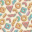 Seamless pattern of abstract colorful geometric shapes