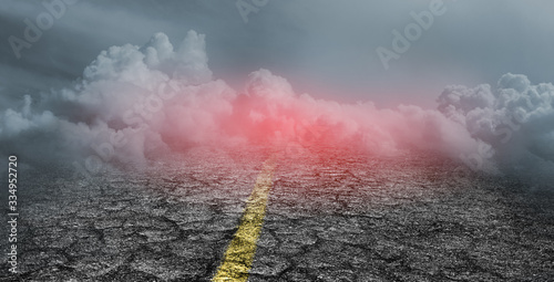 Fotomural danger on the road concept of uncertainty and obscurity of future
