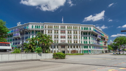 Old Hill Street Police Station historic building in Singapore timelapse hyperlapse.