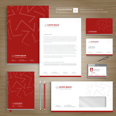 Fototapete - Corporate Business Identity template design stationery Vector abstract  background with memo Gift Items Color promotional souvenirs elements