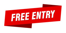 free entry banner template. free entry ribbon label sign