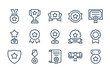 Award and Prize line icons. Trophy and Achivement vector icon set.