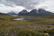 Big grey mountains in Torres del Paine National Park in Chile, Patagonia