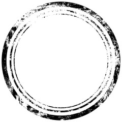 Aufkleber - Shabby circle frame. Black white pattern. Grunge template. Distressed print texture.