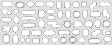 Black And White Speech Bubble Set Of Various Shapes