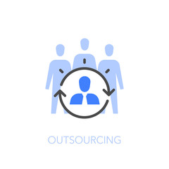 Poster - Employee outsourcing symbol with a manager and contractors. Easy to use for your website or presentation.