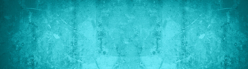 abstract dark aquamarine turquoise concrete stone paper texture background banner, trend color 2020