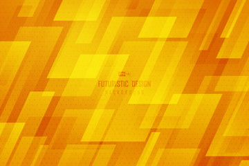Poster - abstract square yellow technology template design artwork background with halftone geometric. illust