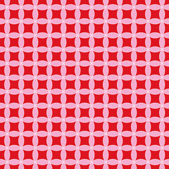 Poster - Pink , white and red circles repeat pattern print background