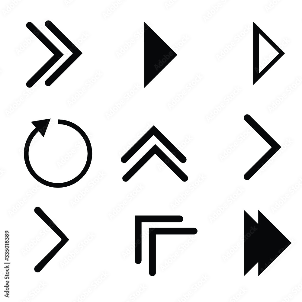 vector black arrow icons set Stock Vector | Adobe Stock