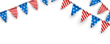 American Triangle Flags Banner Background.