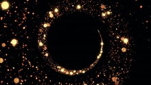 Abstract Award Background With Golden Particles. Countdown Vortex For Holiday Concept. Seamless Loop.