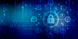 © jijomathai - 2d illustration Safety concept: Closed Padlock on digital background