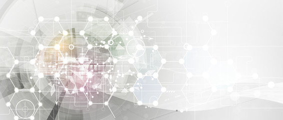 Technology data background, idea of global business solution