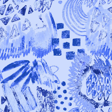 Creative seamless pattern with beautiful bright abstract elements. Colorful texture for any kind of a design. Graphic abstract background. Contemporary art. Trendy modern style.