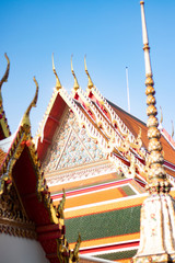 A beautiful view of Wat Pho buddhist temple in Bangkok, Thailand.