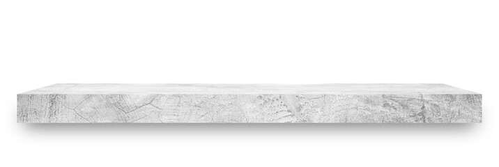 Aufkleber - Cement shelves are a classic loft style suitable for placing products, goods and have a soft shiny thin, beautiful bottom isolated on white backgrounds, With clipping paths.