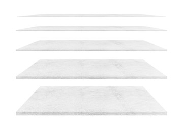 Aufkleber - 4 empty cement shelves Different levels, isolated on white backgrounds, With clipping paths.